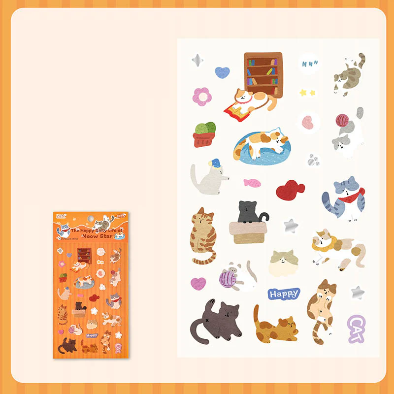 2ABC | Pegatinas Meow Star Paradise Happy Daily Life