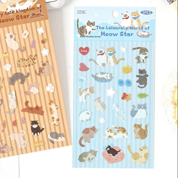 2ABC | Pegatinas Meow Star Paradise Planet Leisurely World - Image 2