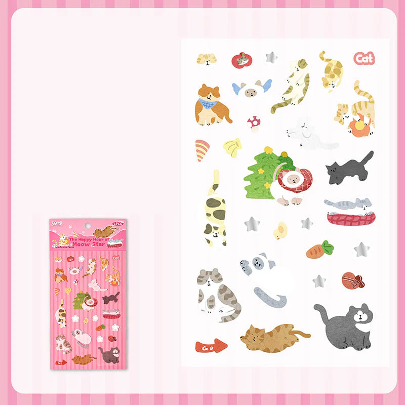 2ABC | Pegatinas Meow Star Paradise Planet Happy Hour