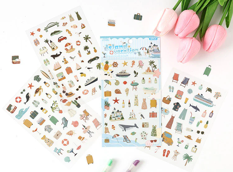 2ABC | Set de Pegatinas Fleeting Pleasure Island Vacation (4pc) - Image 2