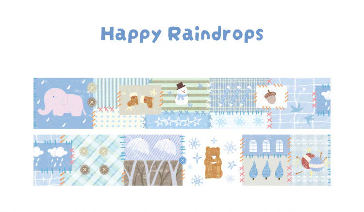 Card Lover | Patchwork Town Happy Raindrops Washi Tape - Image 3