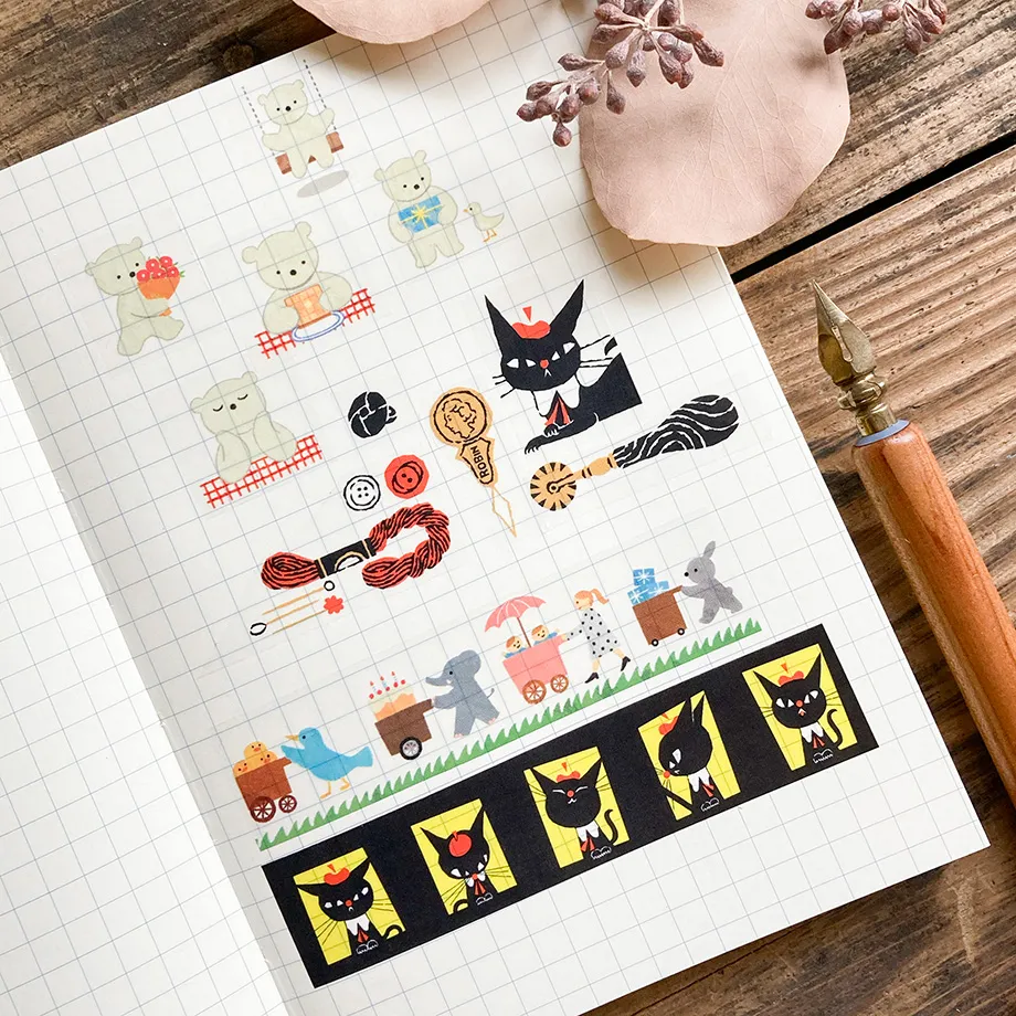 Cozyca | Kuroneko Design Washi Tape A Hundred Faces - Image 7