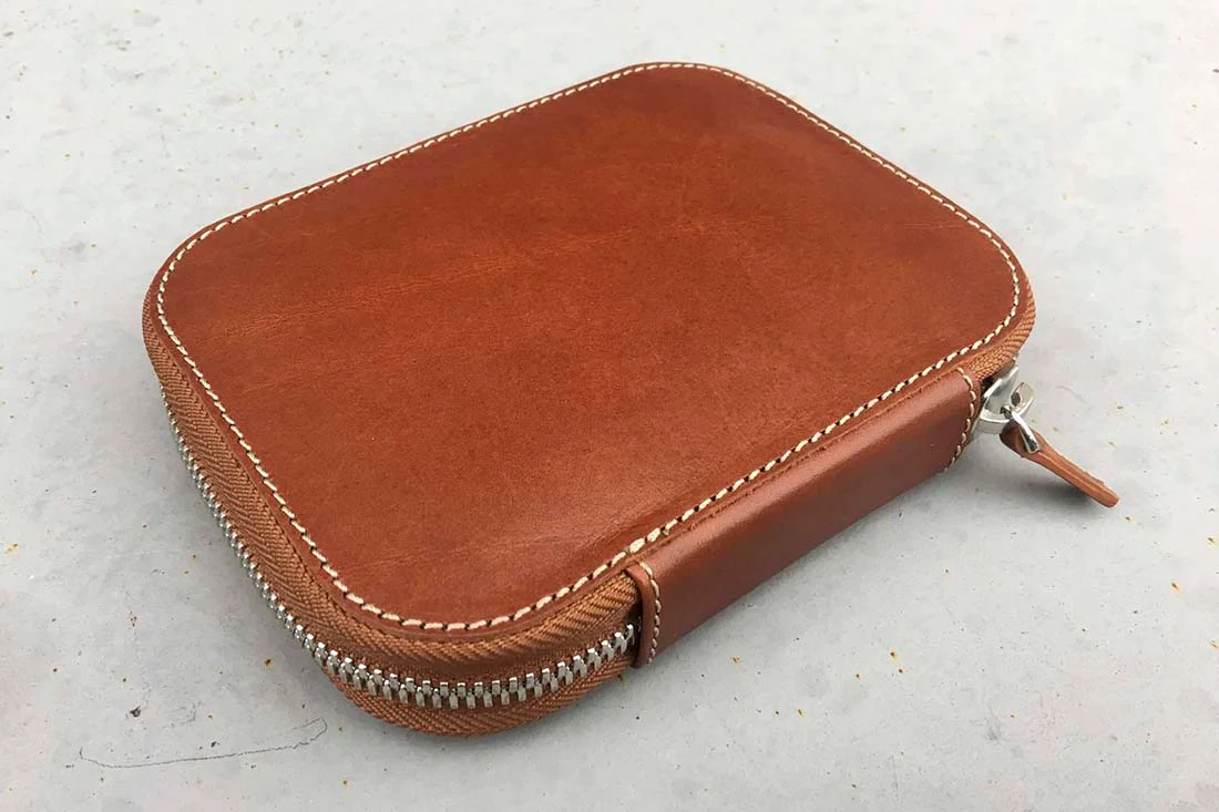 Galen Leather | Funda Leather Zippered 10 Slots Pen Case Brown - Image 7