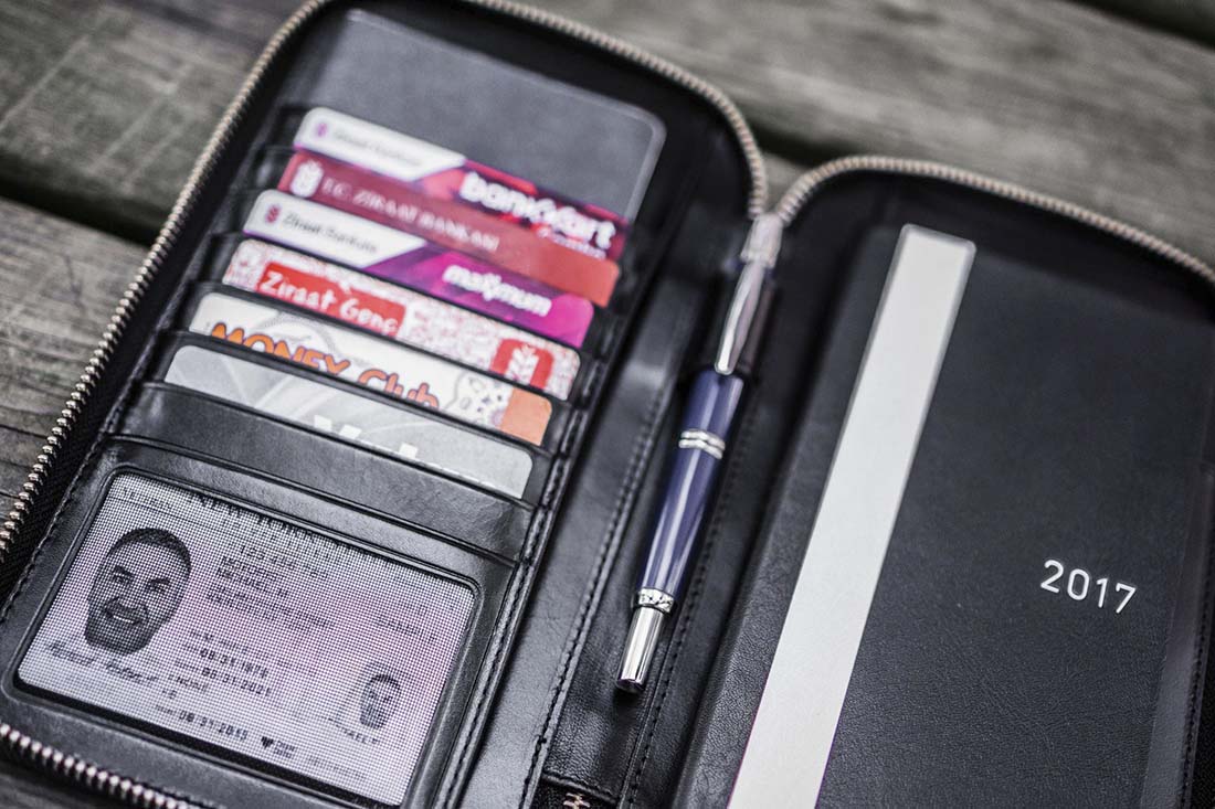 Galen Leather | Funda Leather Zippered Hobonichi Weeks Cover Black - Image 5