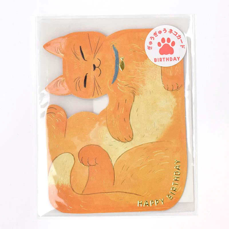 Greeting Life | Tarjeta de Felicitación Birthday Crammed Cat Brown