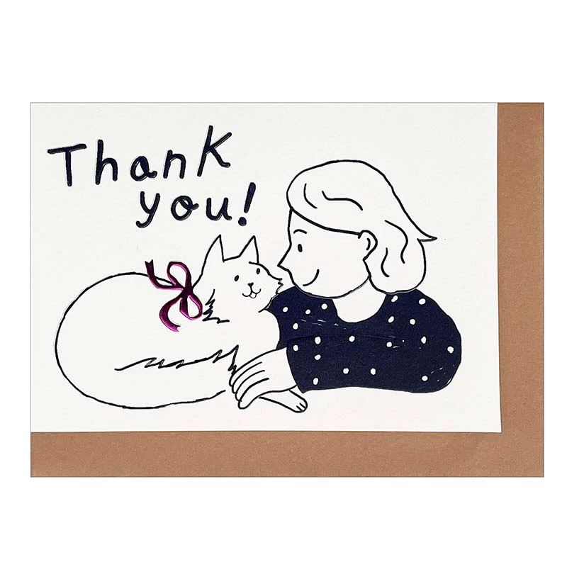 Greeting Life | Tarjeta de Felicitación Mini Best Friend Thank You Pink Cat