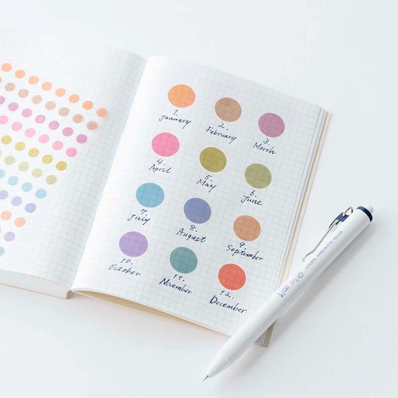 Hobonichi | Pegatinas TSUKI no IRO: Transparent Dot Stickers (15mm) - Image 3