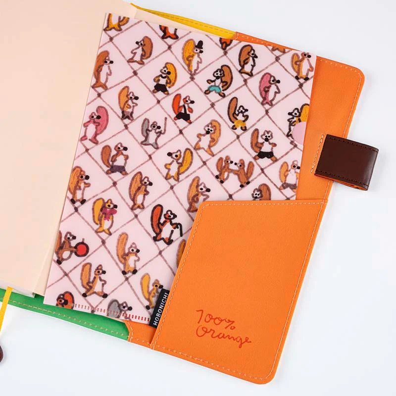 Hobonichi | Set de 2 Portafolios A5 100%ORANGE (Squirrel Squadron) - Image 3