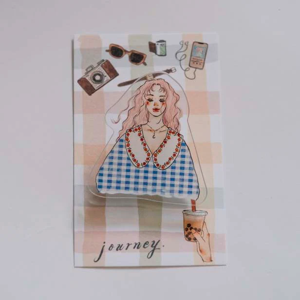 La Dolce Vita | Clip Acrílico Blue Plaid Girl