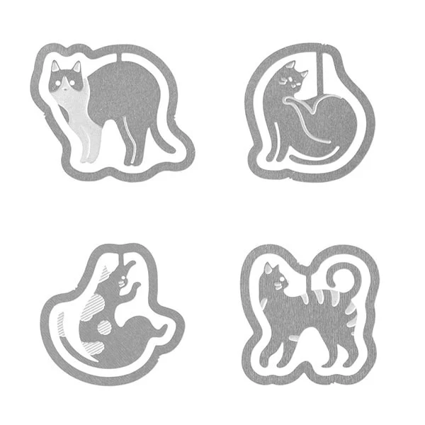 Midori | Clips Metálicos Etching Gatos - Image 4