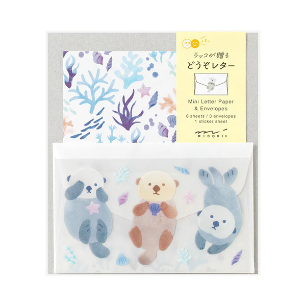 Midori | Set de Cartas Mini con Pegatinas For You Sea Otter