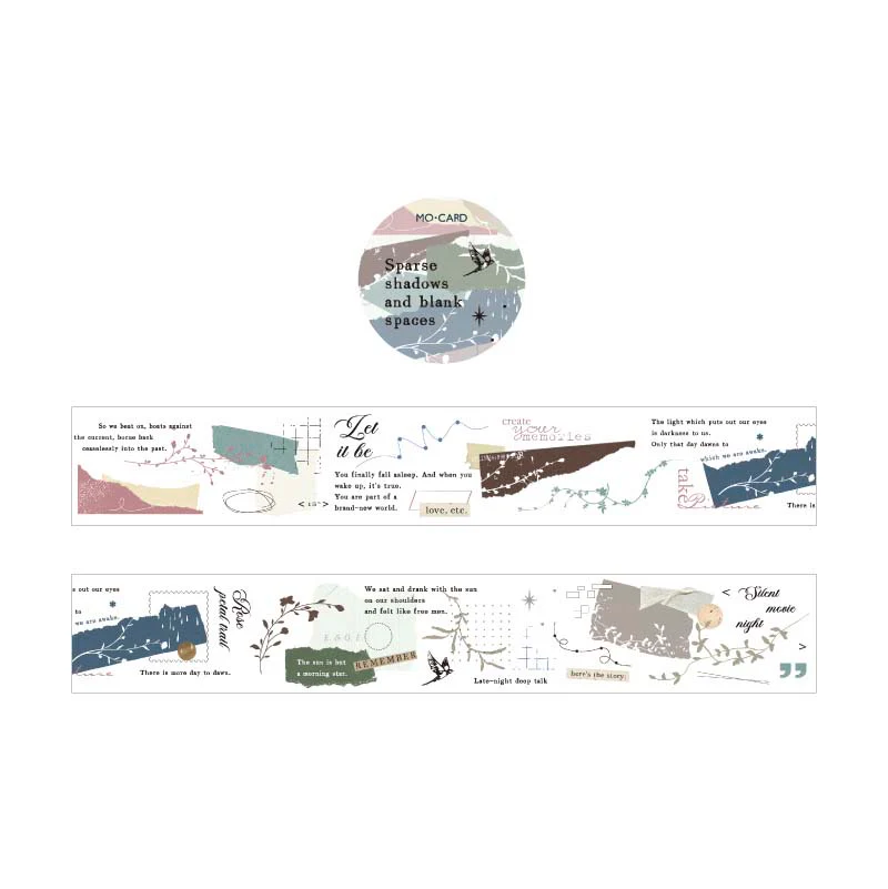 Mo Card | Collage Language PET Tape Sparse Shadows