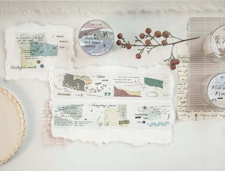 Mo Card | Collage Language PET Tape Sparse Shadows - Image 2
