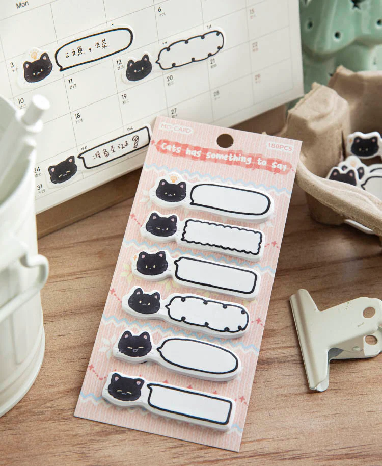 Mo Card | Notas Adhesivas Black Little Cat Has Something To Say - Image 4
