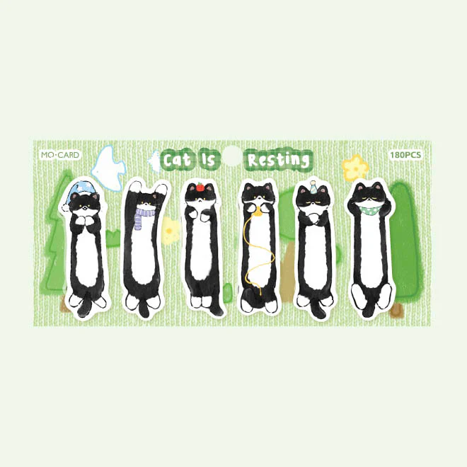 Mo Card | Notas Adhesivas Black Little Cat Is Resting