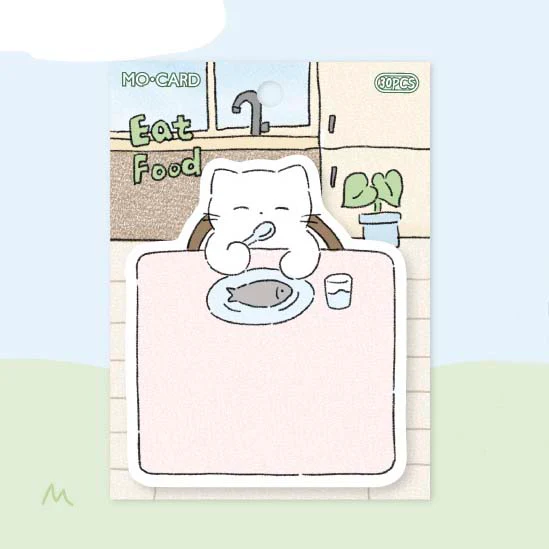 Mo Card | Notas Adhesivas Cat Life Small Theatre Eat Food