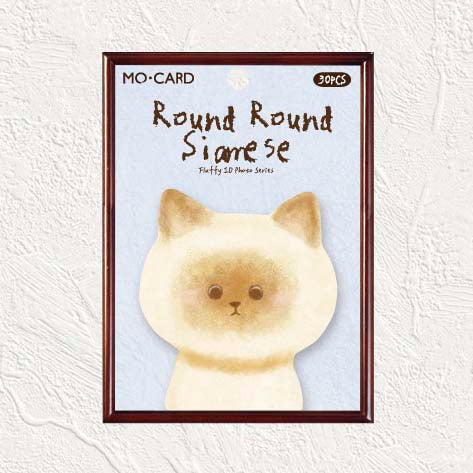 Mo Card | Notas Adhesivas Velvet ID Photo Round Round Siamese