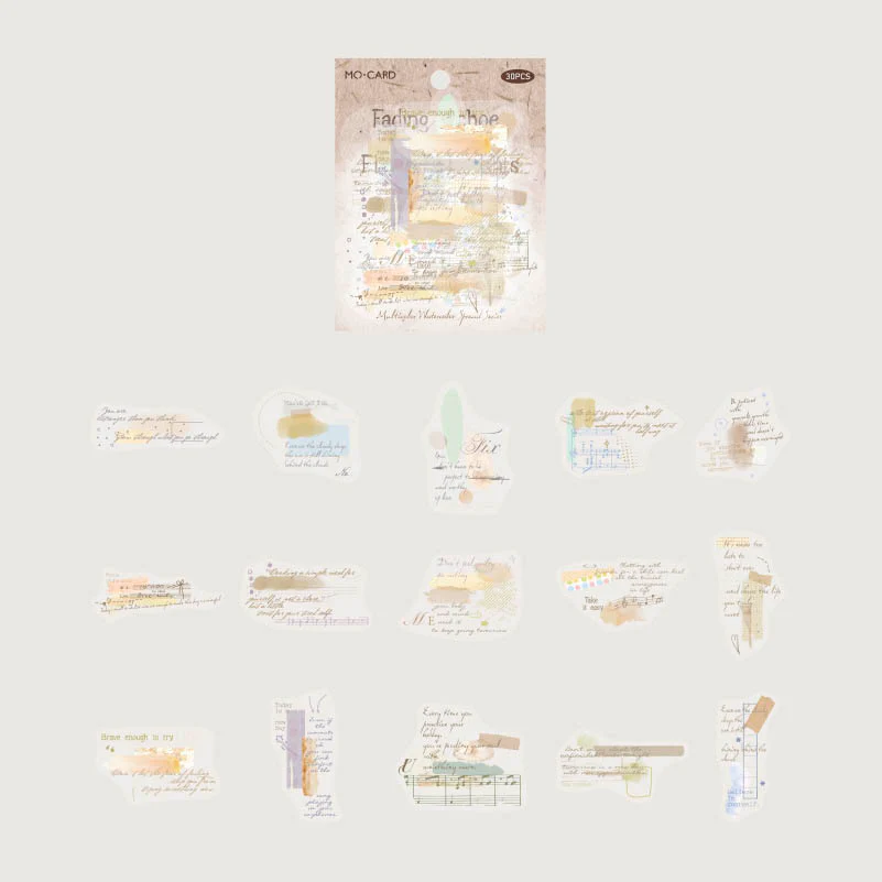 Mo Card | Pegatinas Multi Color Watercolor Shop Residual Sound Faint Light