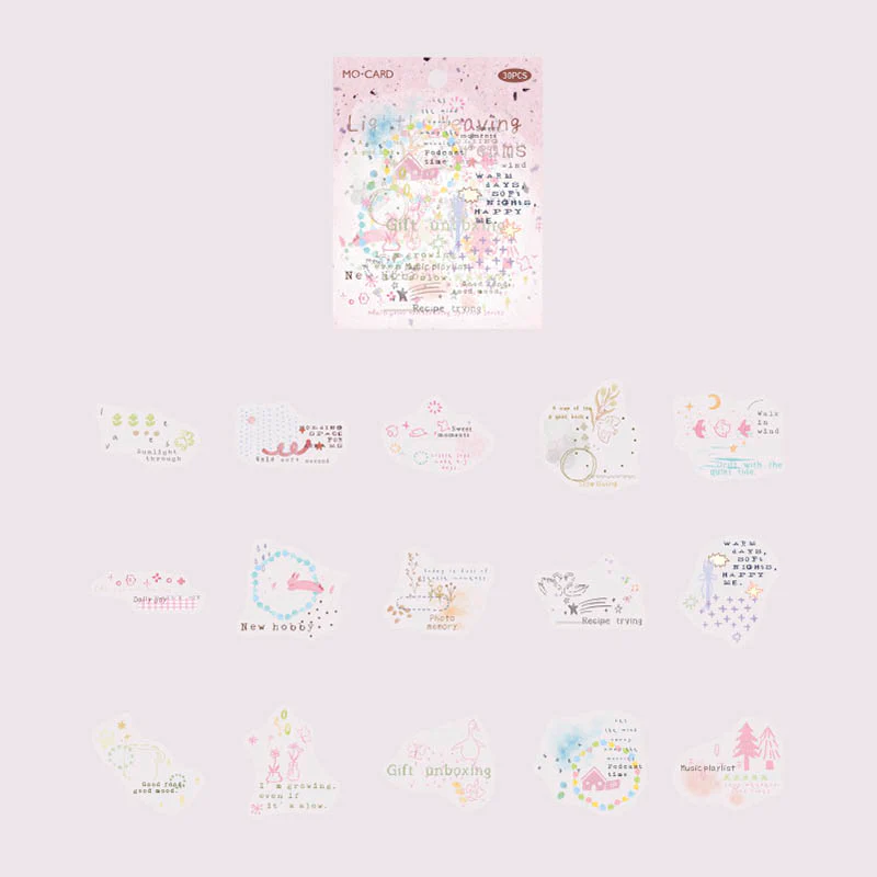 Mo Card | Pegatinas Multi Color Watercolor Shop Weaving Dreams