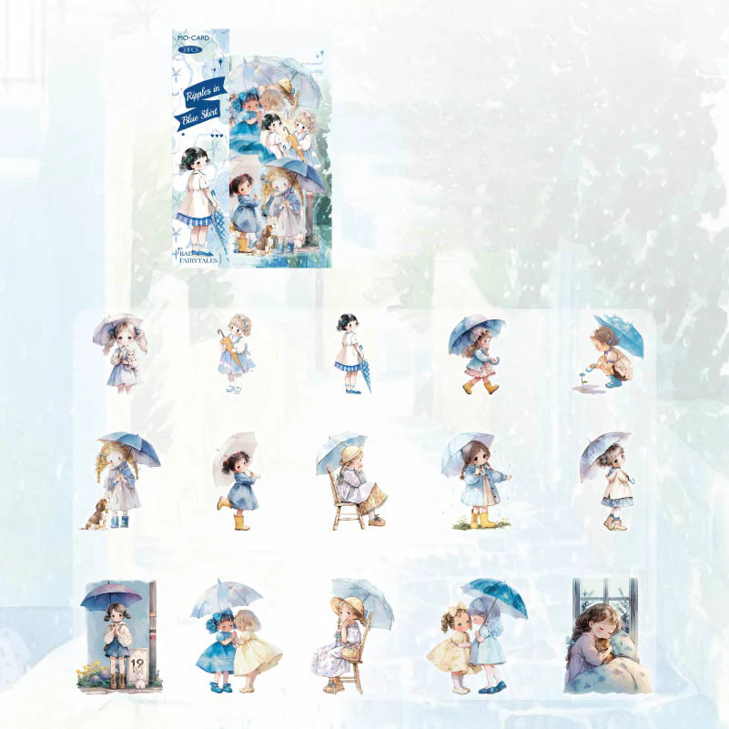 Mo Card | Pegatinas Rainy Fairy Tale Ripples in Blue Skirt