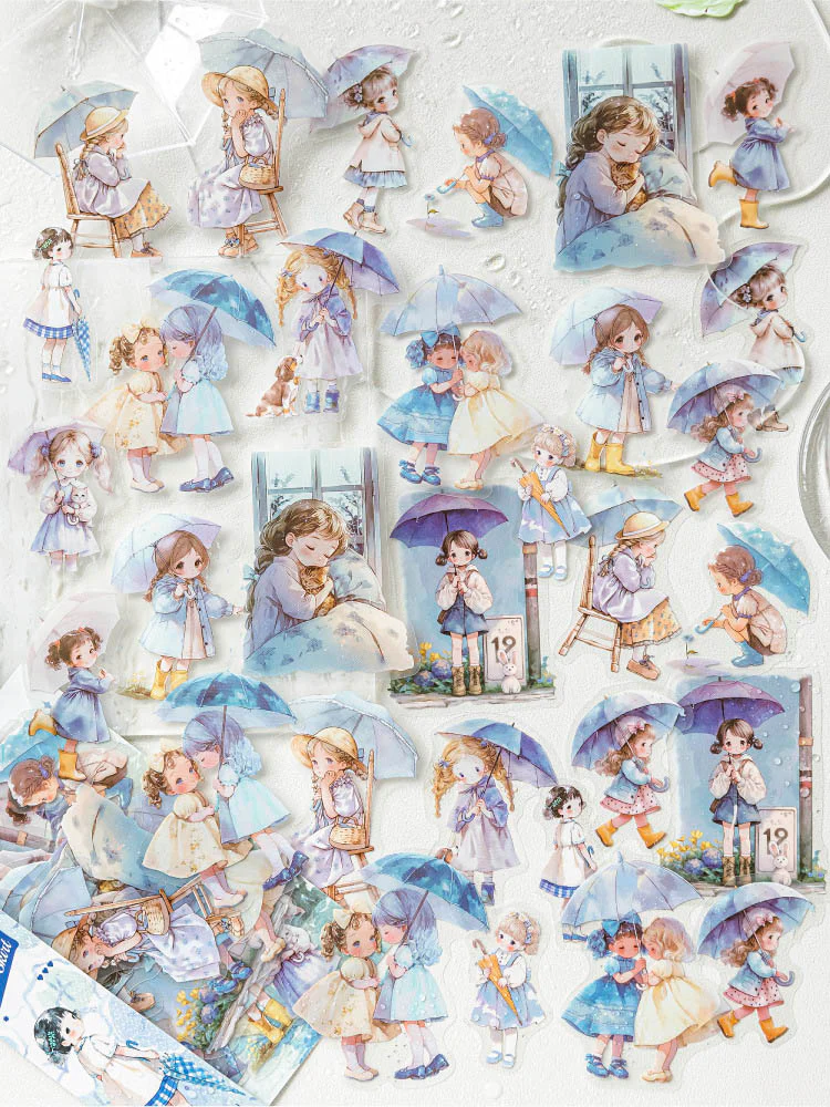 Mo Card | Pegatinas Rainy Fairy Tale Ripples in Blue Skirt - Image 2