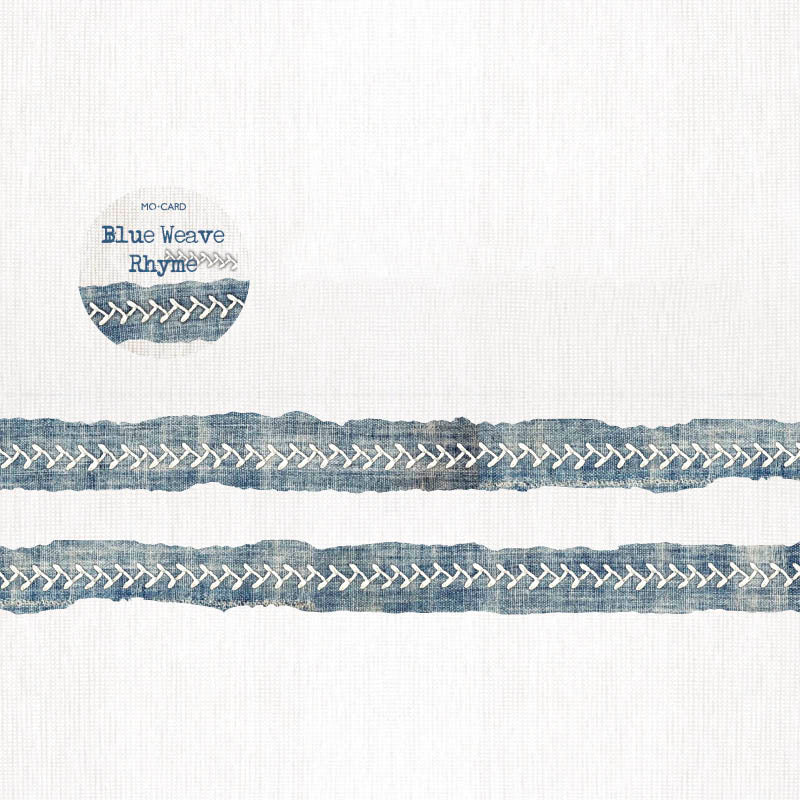 Mo Card | Rippled Edge Sewing Washi Tape Blue Weave Rhyme