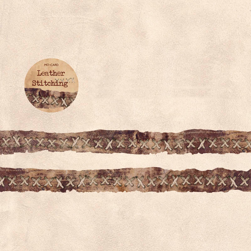 Mo Card | Rippled Edge Sewing Washi Tape Leather Stitching