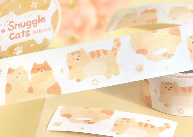 Note For | Spring Time Ballad Washi Tape Snuggle Cats - Image 2